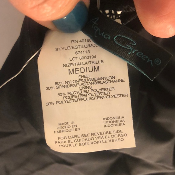 NEW One Piece Swimsuit, Black, Grommet, Size M - Picture 8 of 10